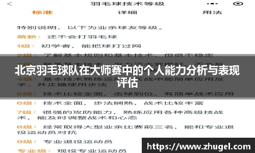 北京羽毛球队在大师赛中的个人能力分析与表现评估